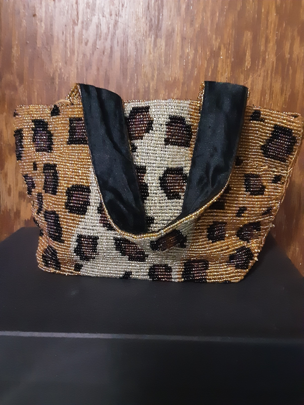Leopard Beaded Christiana Vintage Purse